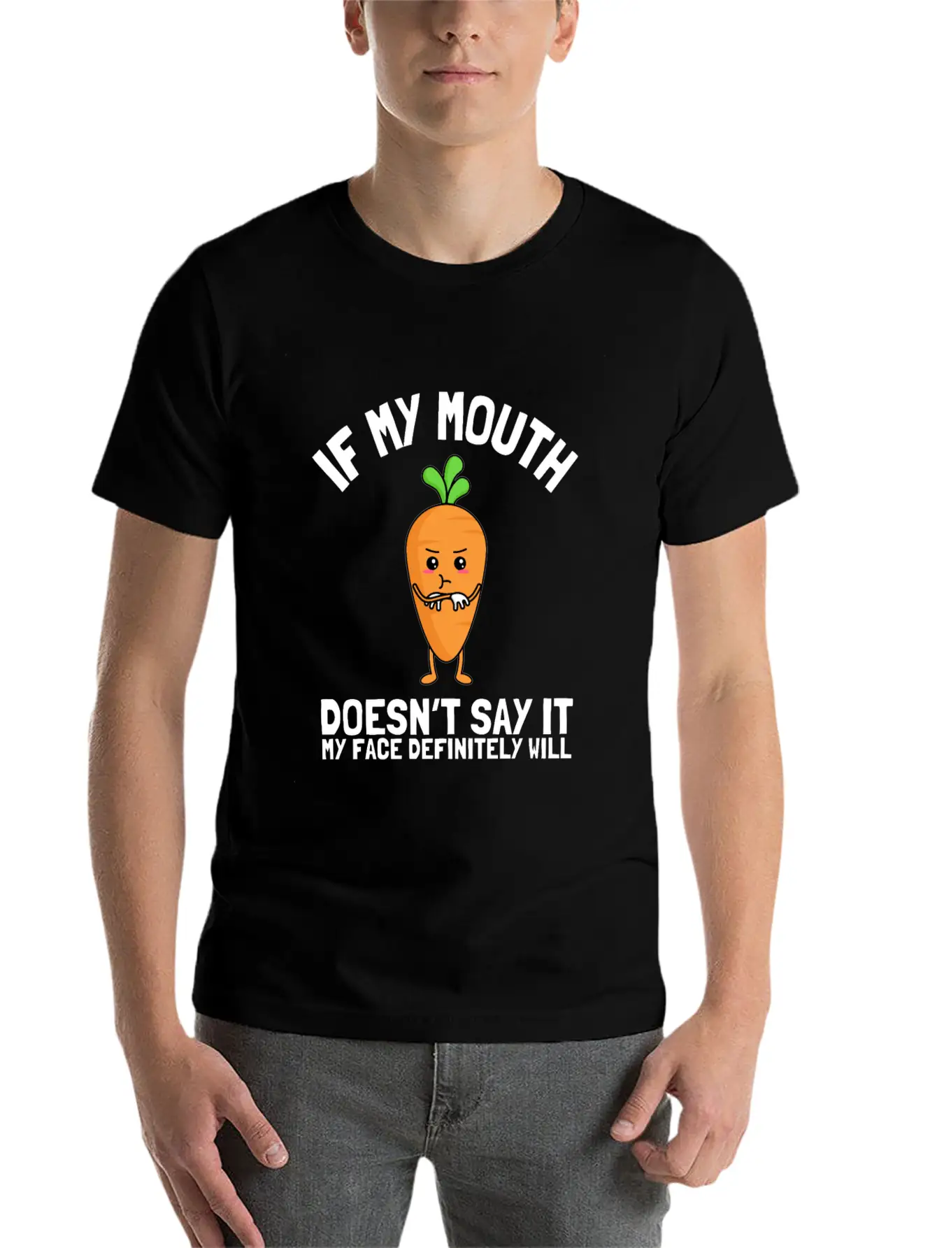 If My Mouth Doesn't Say It My Face Definitely Will Stylish Everyday T-Shirt – Unisex Basic Cotton Tee