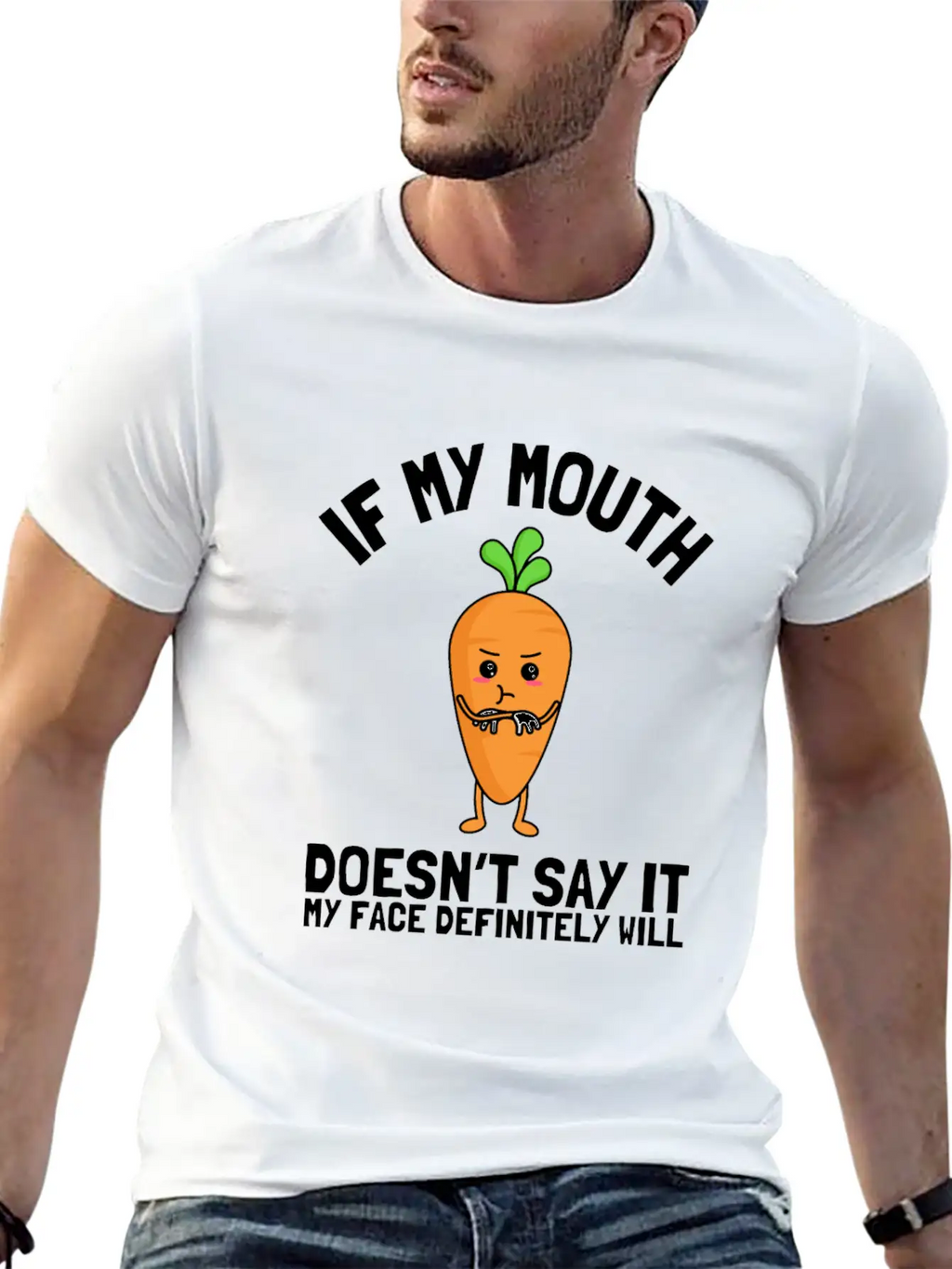 If My Mouth Doesn't Say It My Face Definitely Will Stylish Everyday T-Shirt – Unisex Basic Cotton Tee