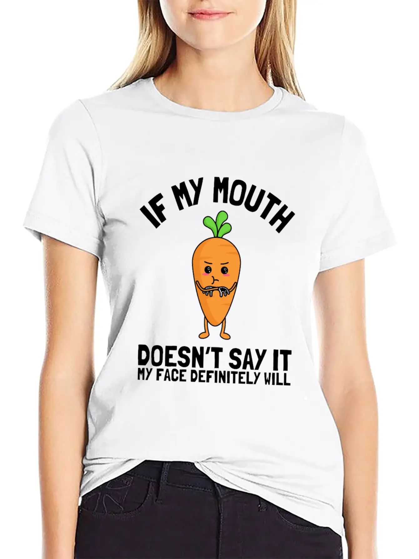 If My Mouth Doesn't Say It My Face Definitely Will Stylish Everyday T-Shirt – Unisex Basic Cotton Tee