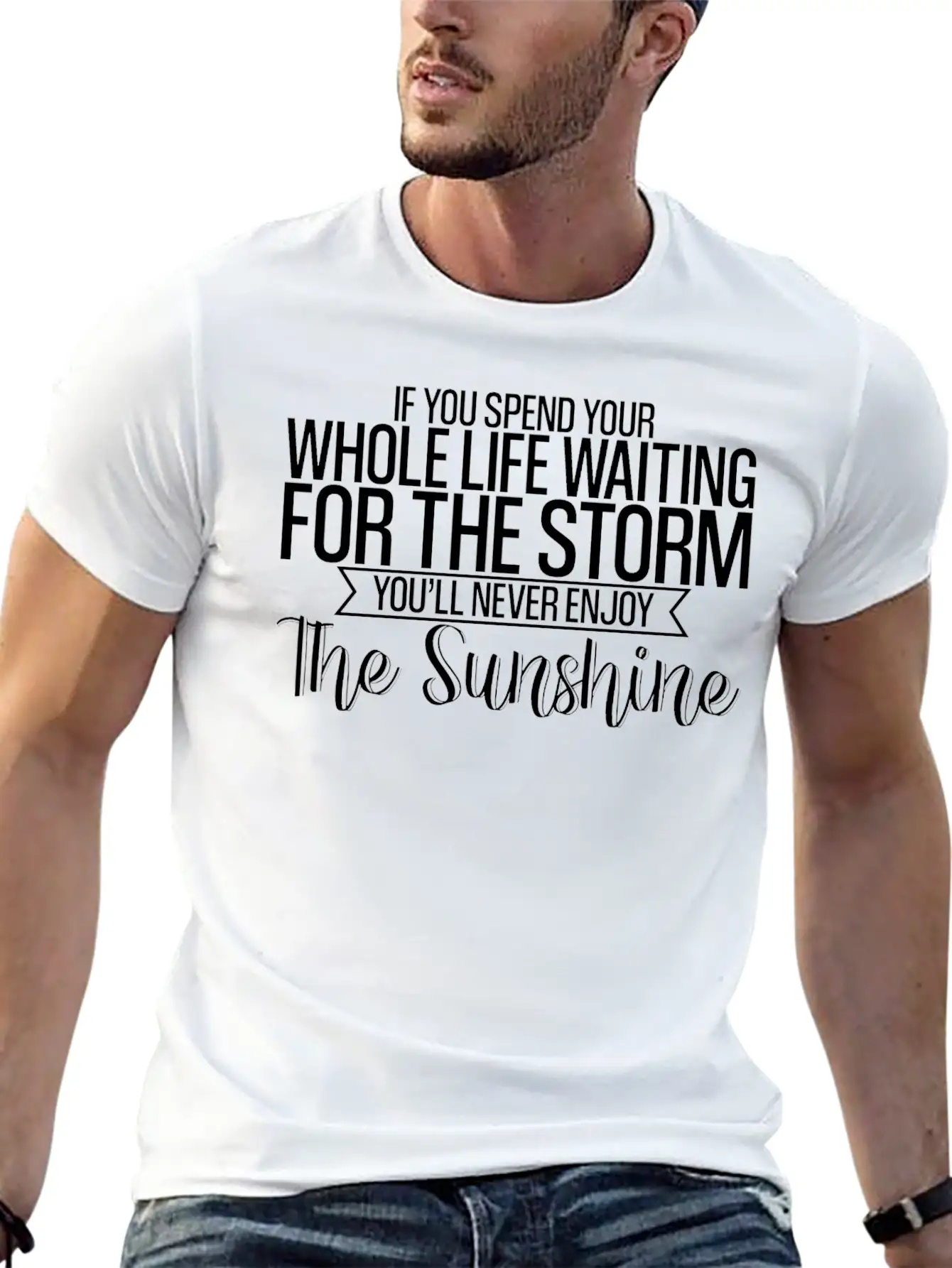 If You Spend Your Life Waiting For The Storm 4 Basic Graphic T-Shirt – Daily Comfort In Soft Cotton