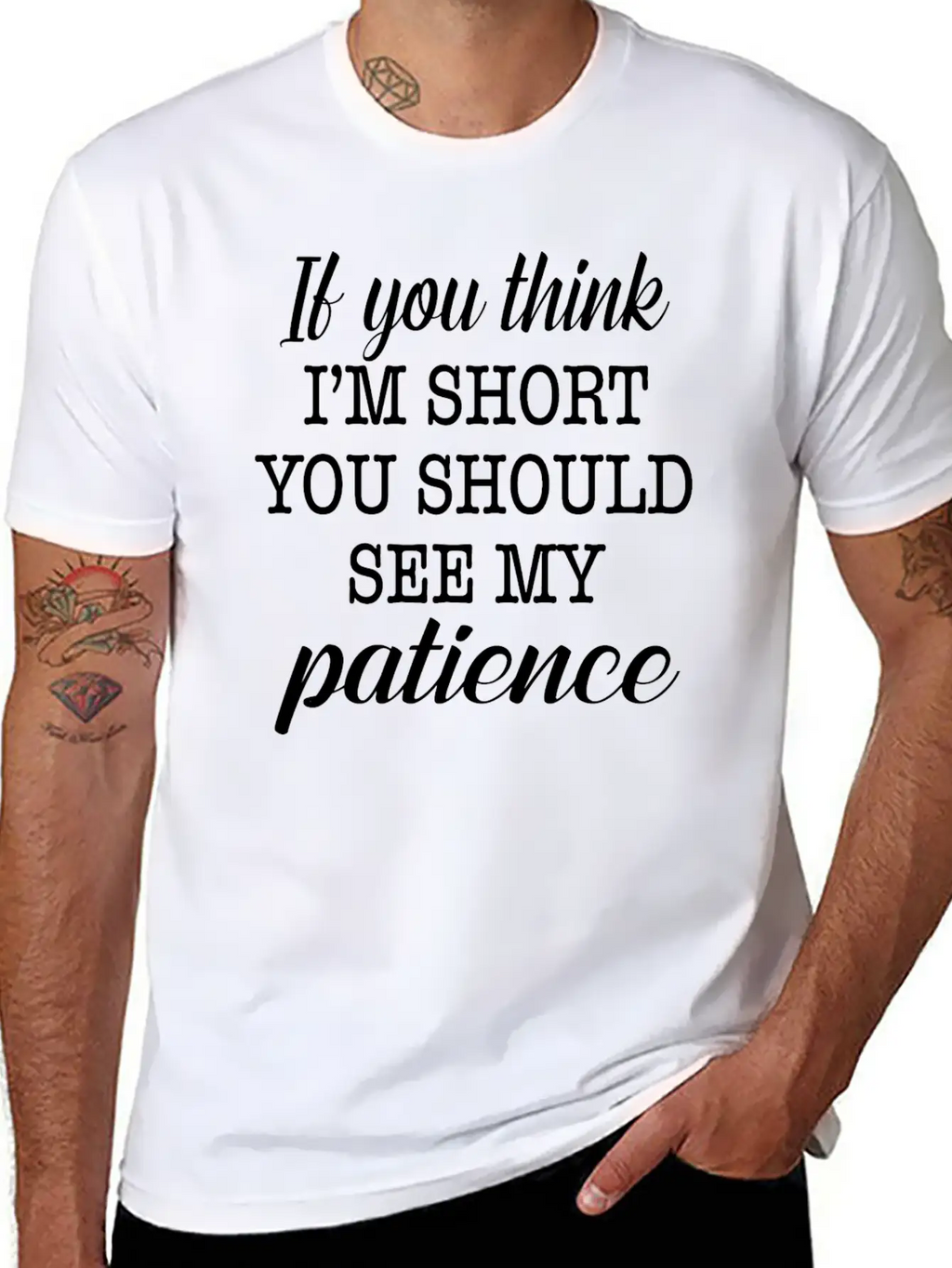 If You Think I'm Short You Should See My Patience Essential Cotton Tee For Daily Outfits – Unisex Style