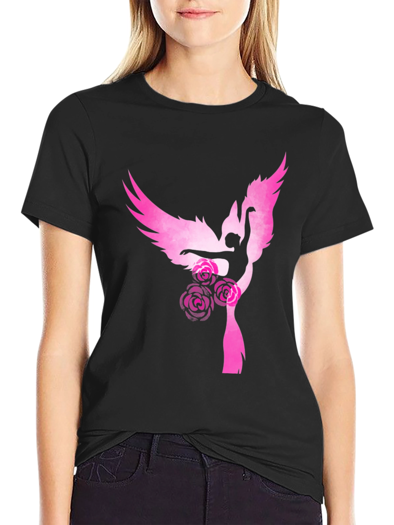 Angel Dancer Graphic Tee - Black T-Shirt