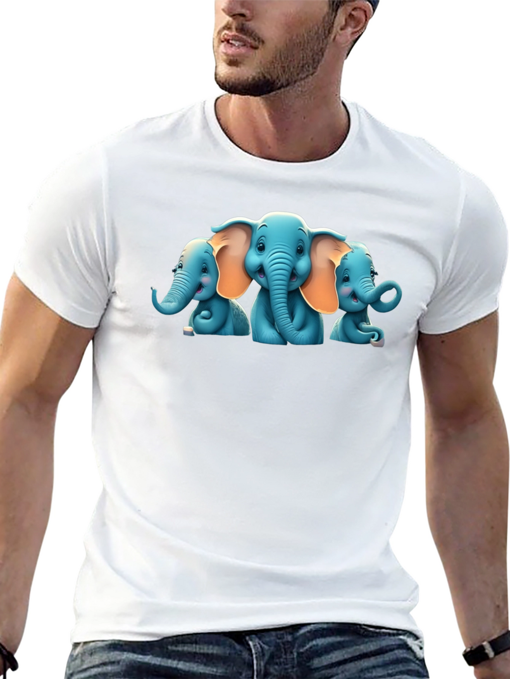 Cute Elephant Cartoon T-Shirt