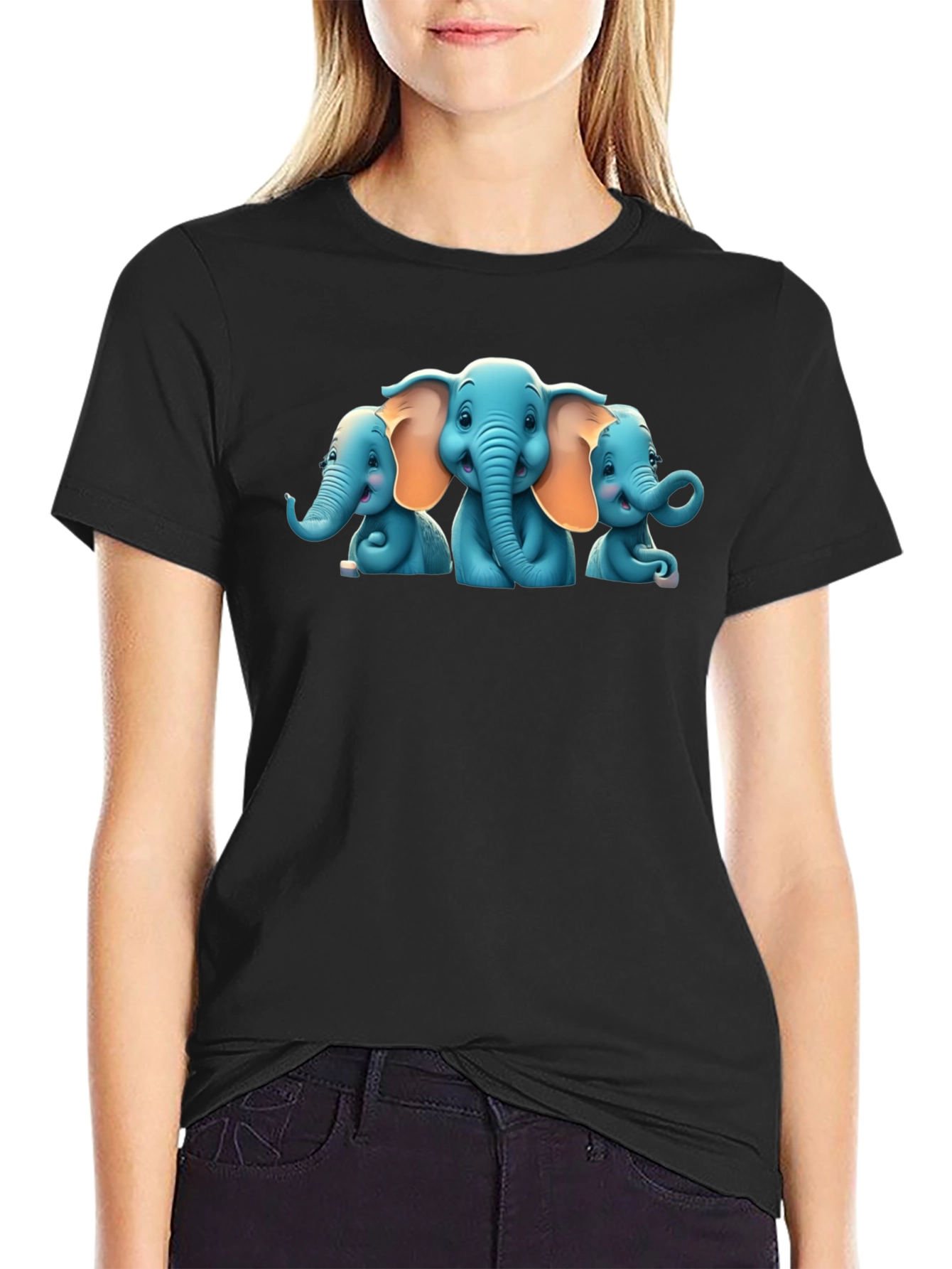 Cute Elephant Cartoon T-Shirt
