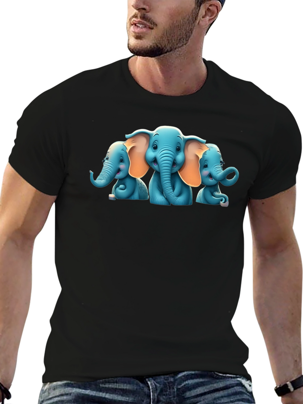 Cute Elephant Cartoon T-Shirt