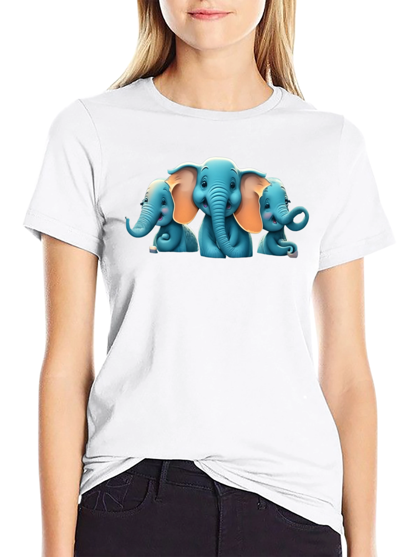 Cute Elephant Cartoon T-Shirt