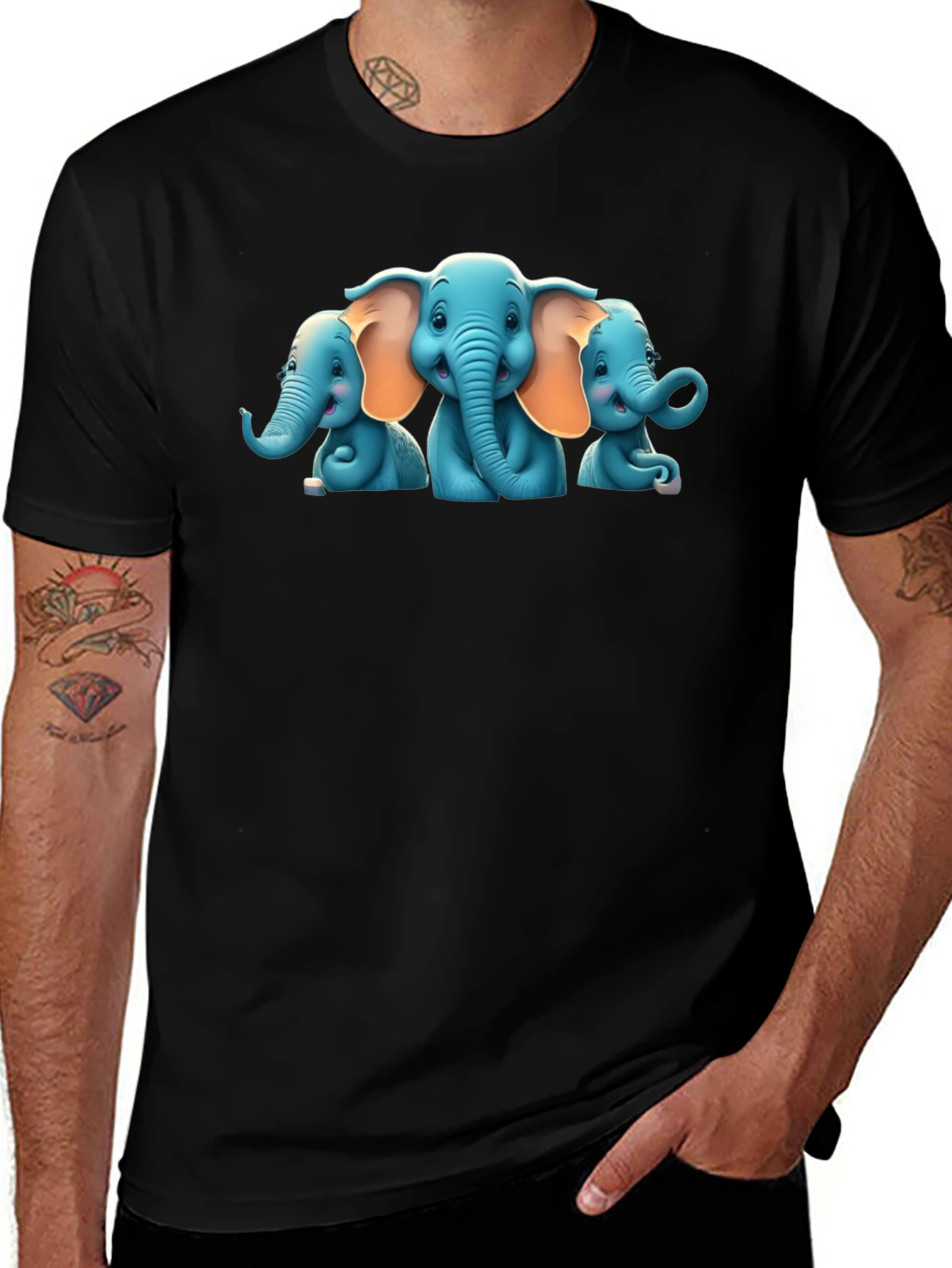 Cute Elephant Cartoon T-Shirt