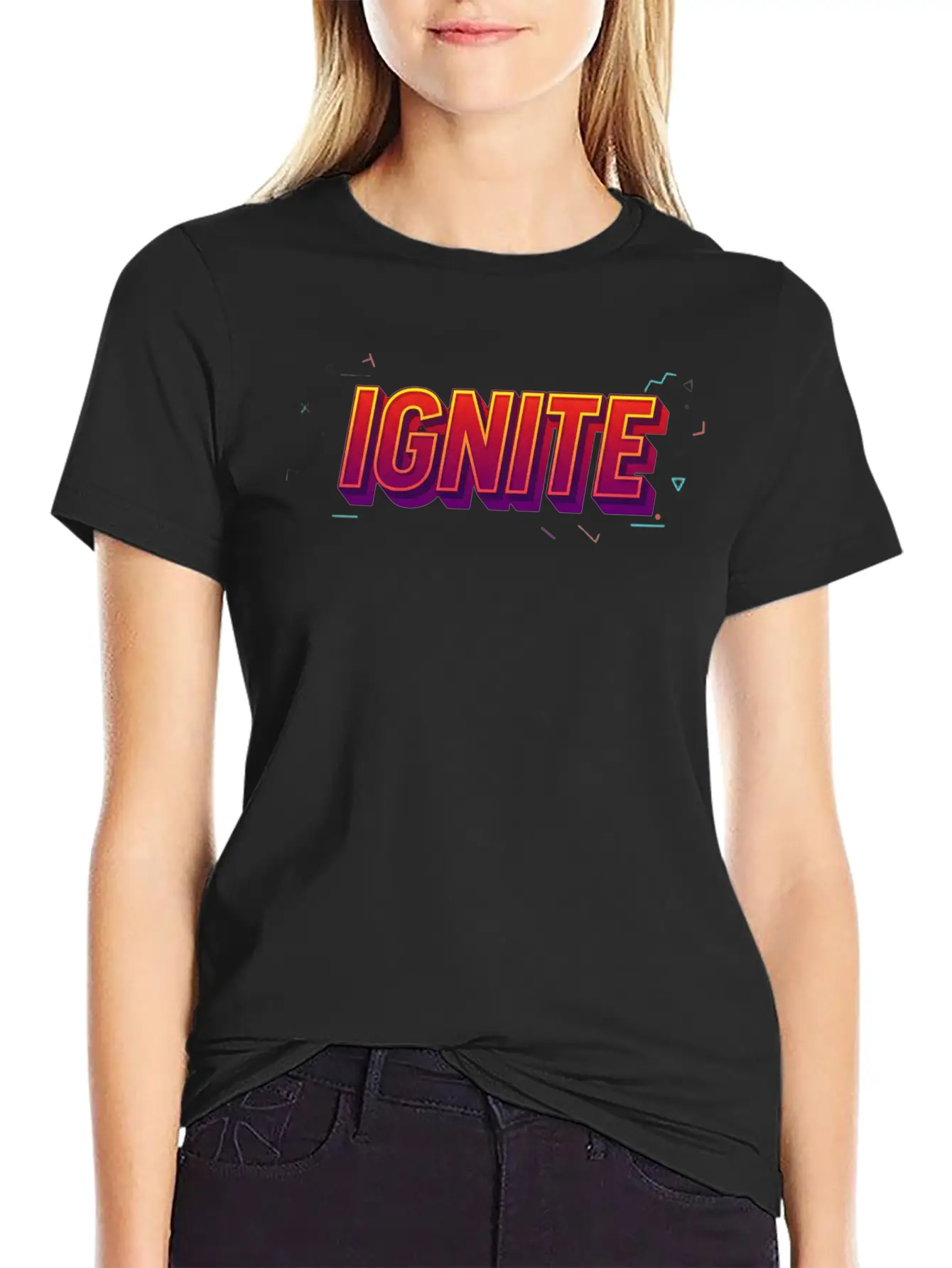 IGNITE Bold Retro Typography Graphic Timeless Short Sleeve Tee – Comfy And Minimalist Design