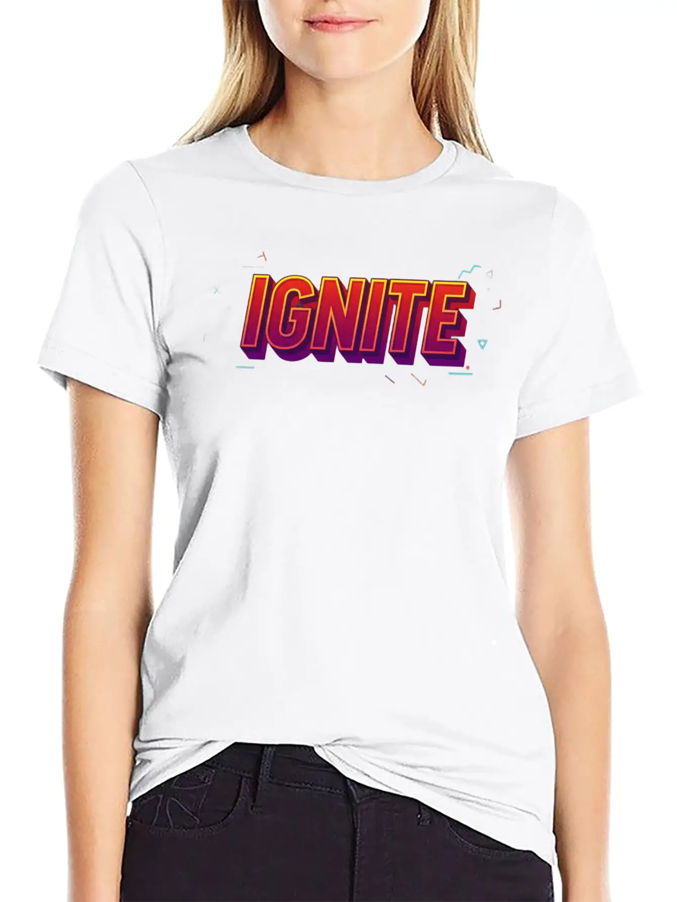 IGNITE Bold Retro Typography Graphic Timeless Short Sleeve Tee – Comfy And Minimalist Design