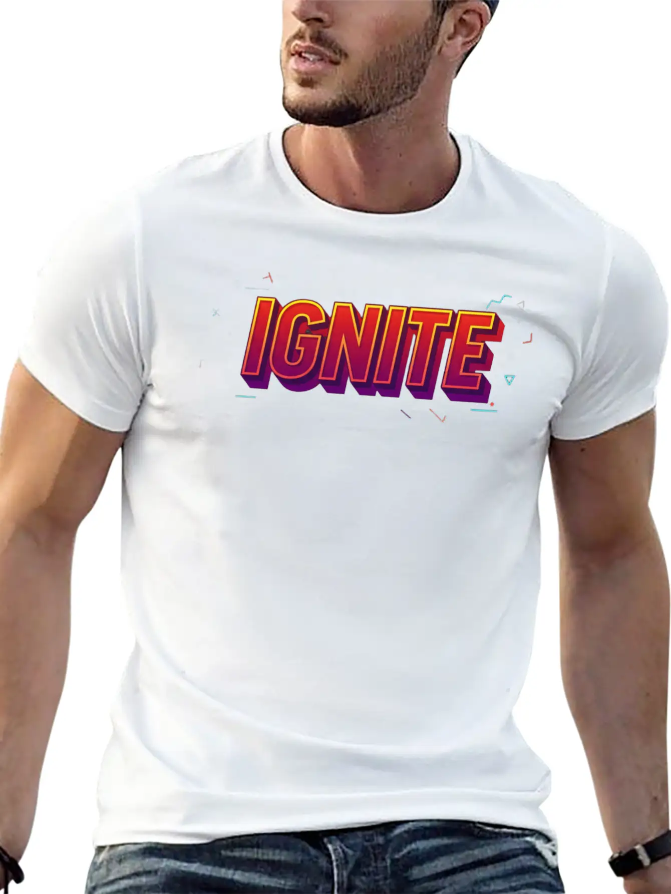 IGNITE Bold Retro Typography Graphic Timeless Short Sleeve Tee – Comfy And Minimalist Design