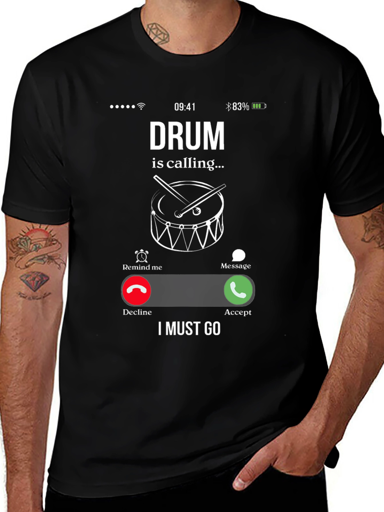Drum is Calling Graphic T-Shirt - Musician Humor Tee