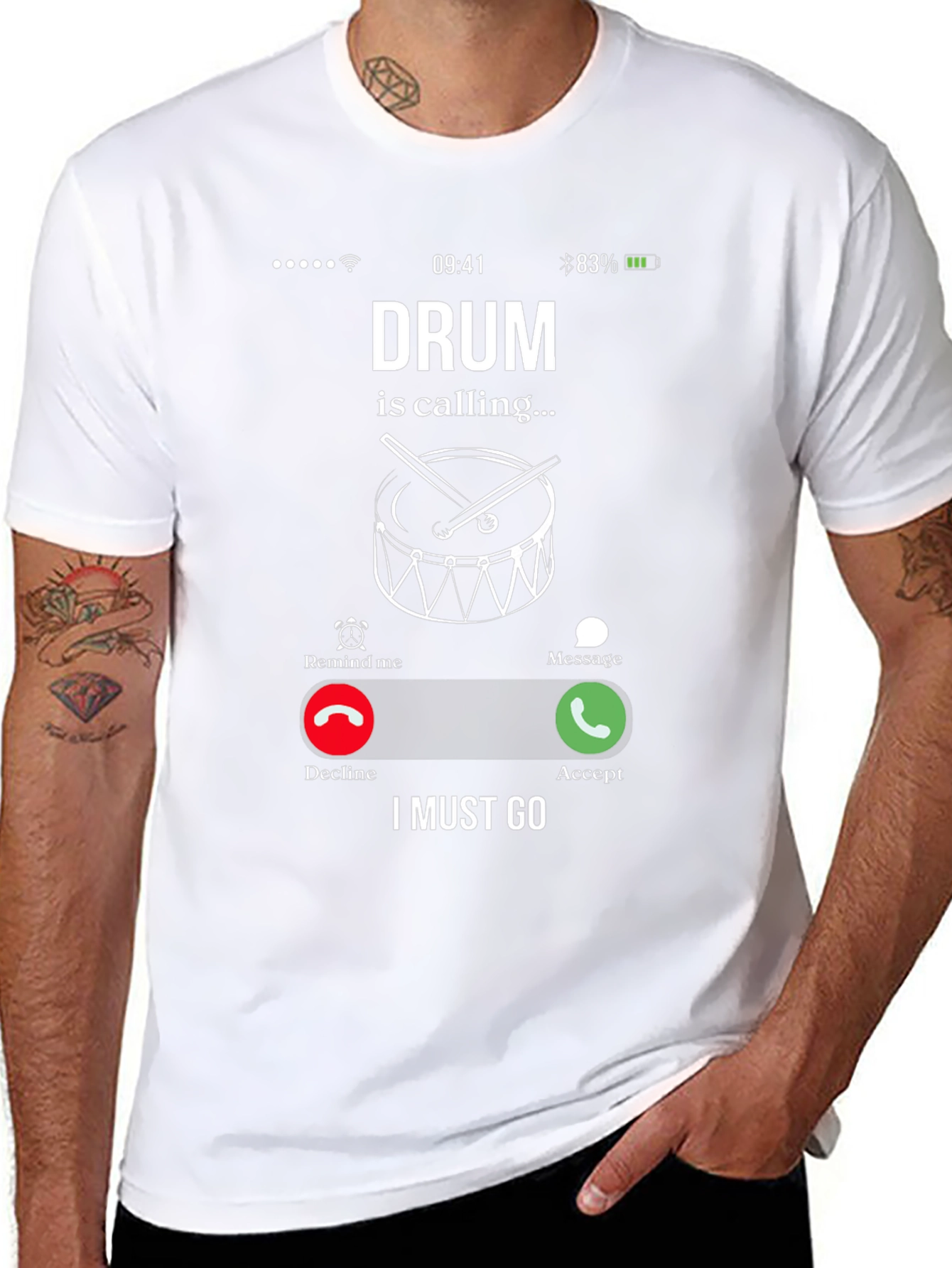 Drum is Calling Graphic T-Shirt - Musician Humor Tee