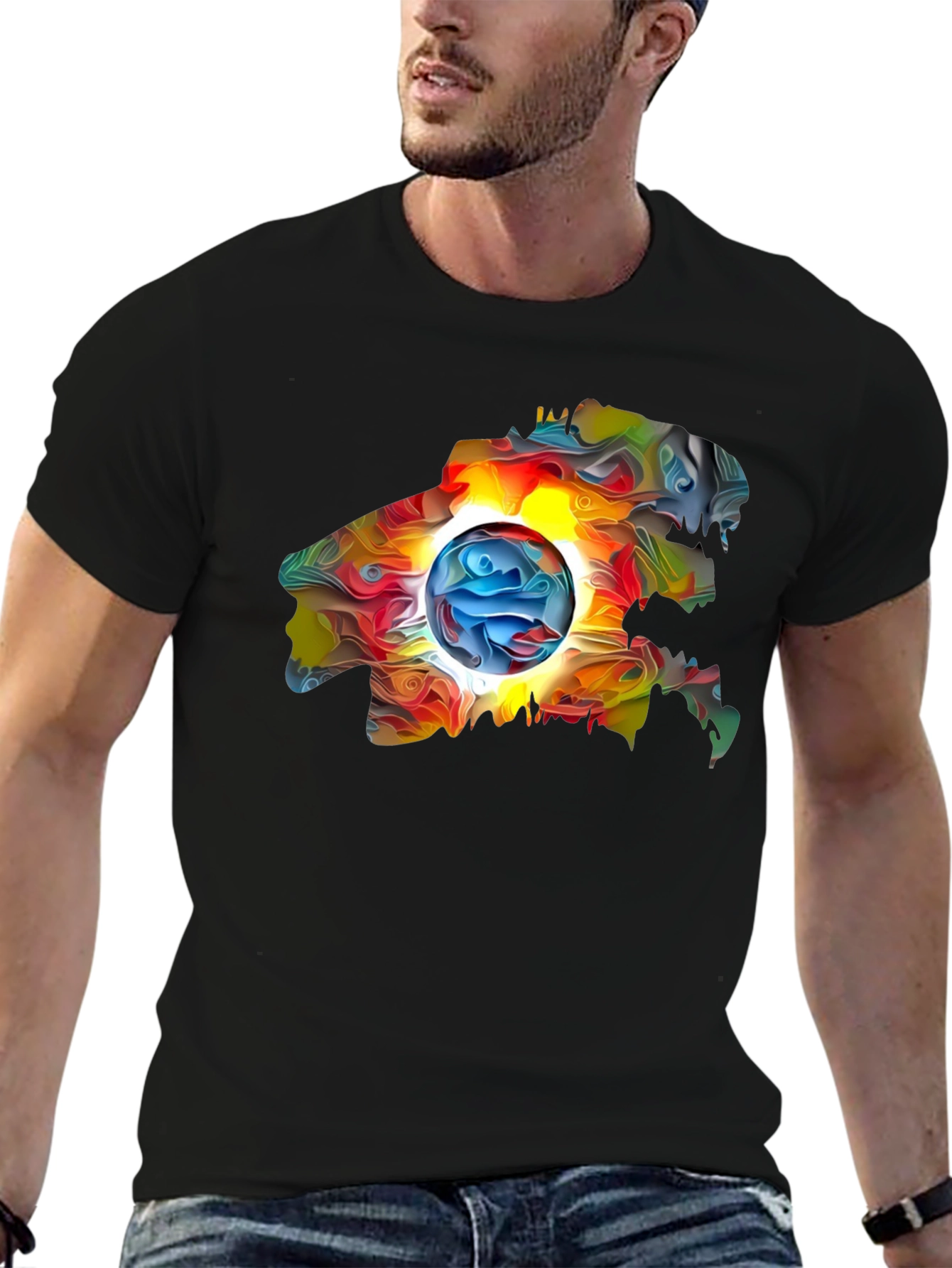Abstract Art Graphic Black T-Shirt