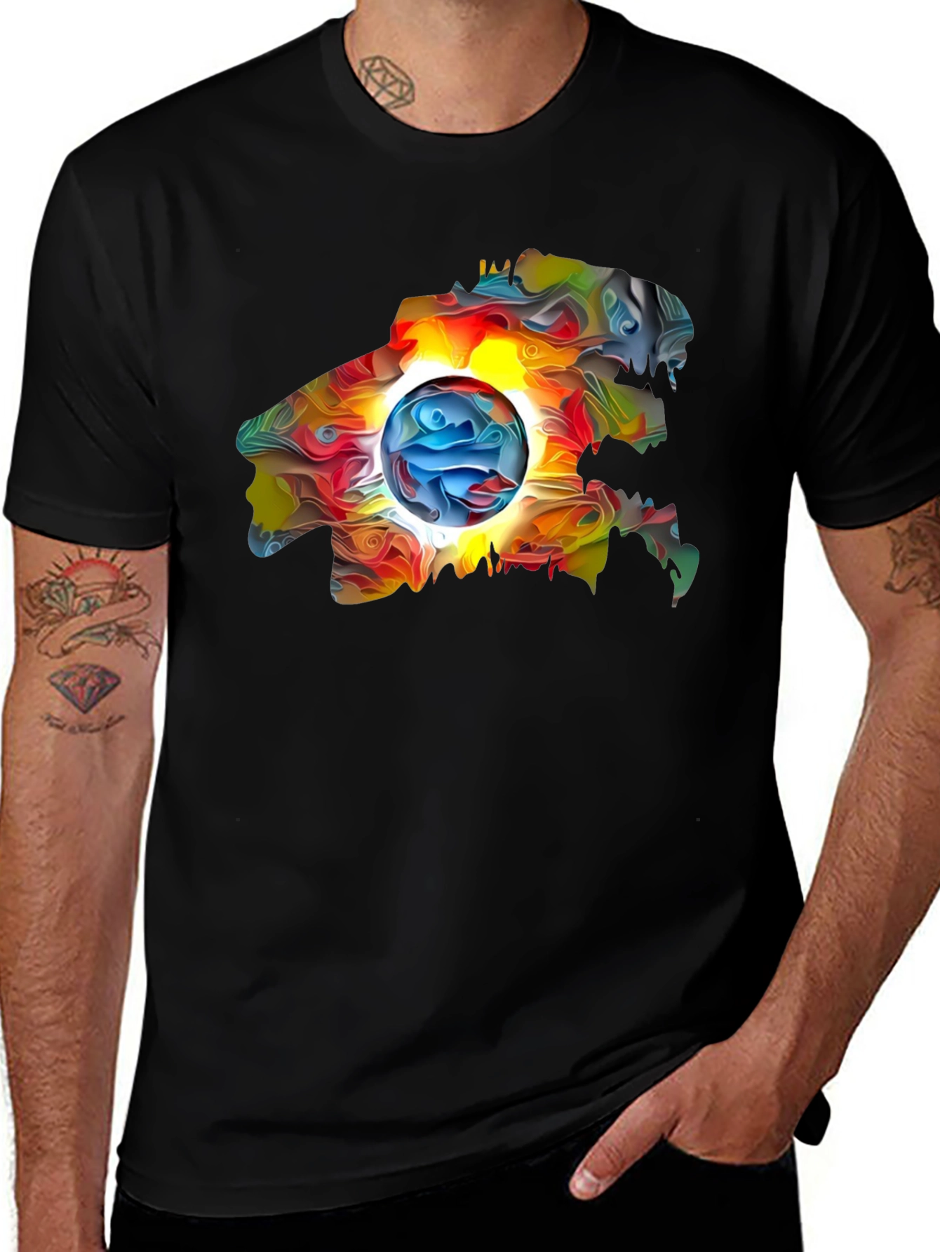 Abstract Art Graphic Black T-Shirt