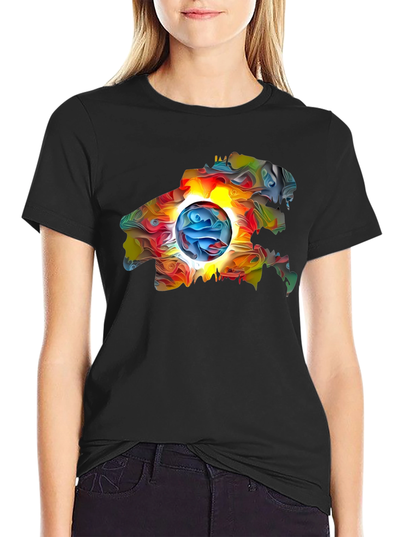 Abstract Art Graphic Black T-Shirt