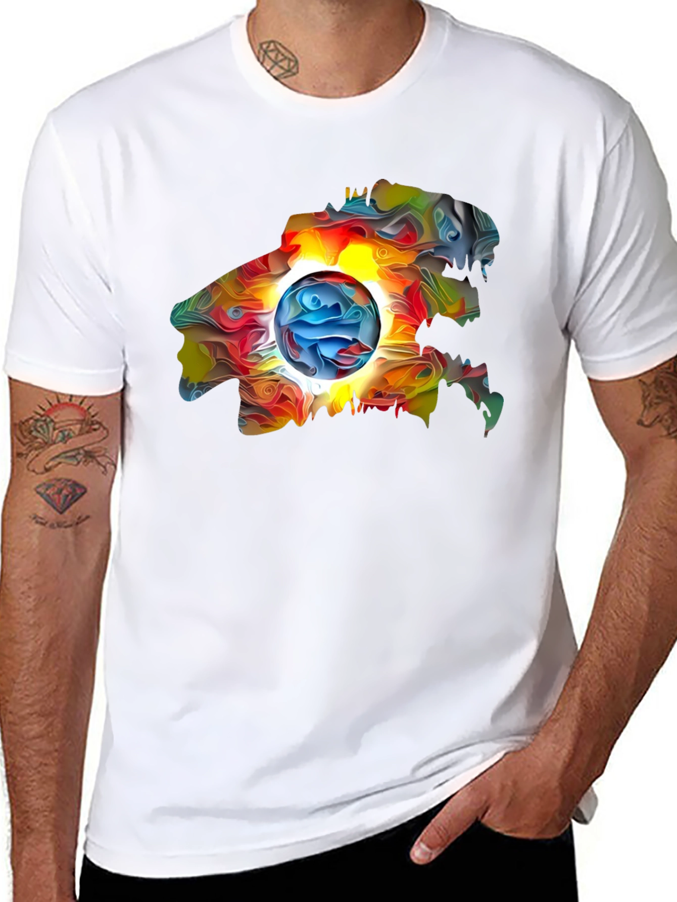 Abstract Art Graphic Black T-Shirt