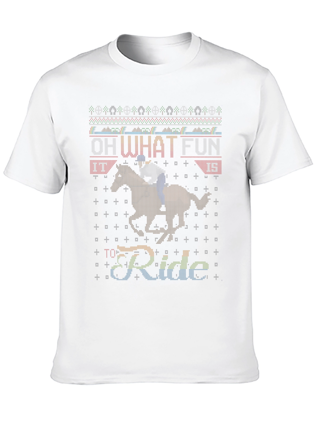 Funny Horse Riding Ugly Christmas Sweater T-Shirt