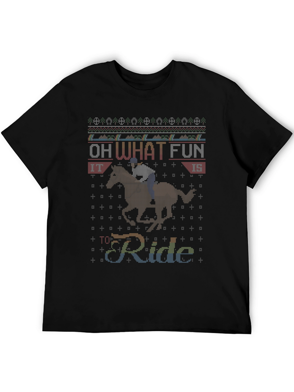 Funny Horse Riding Ugly Christmas Sweater T-Shirt