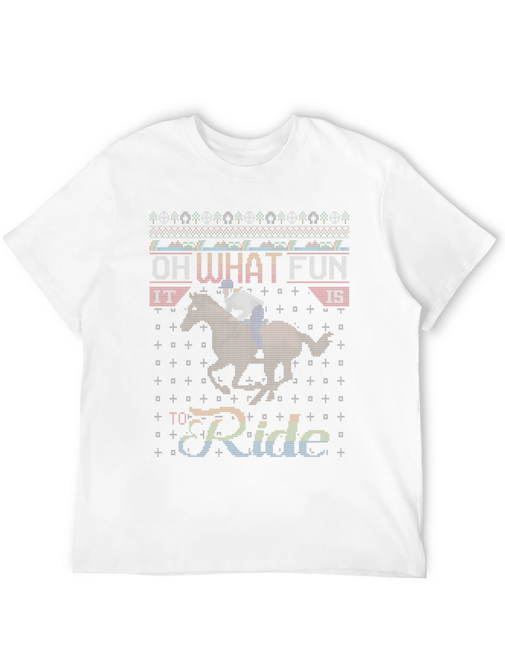 Funny Horse Riding Ugly Christmas Sweater T-Shirt