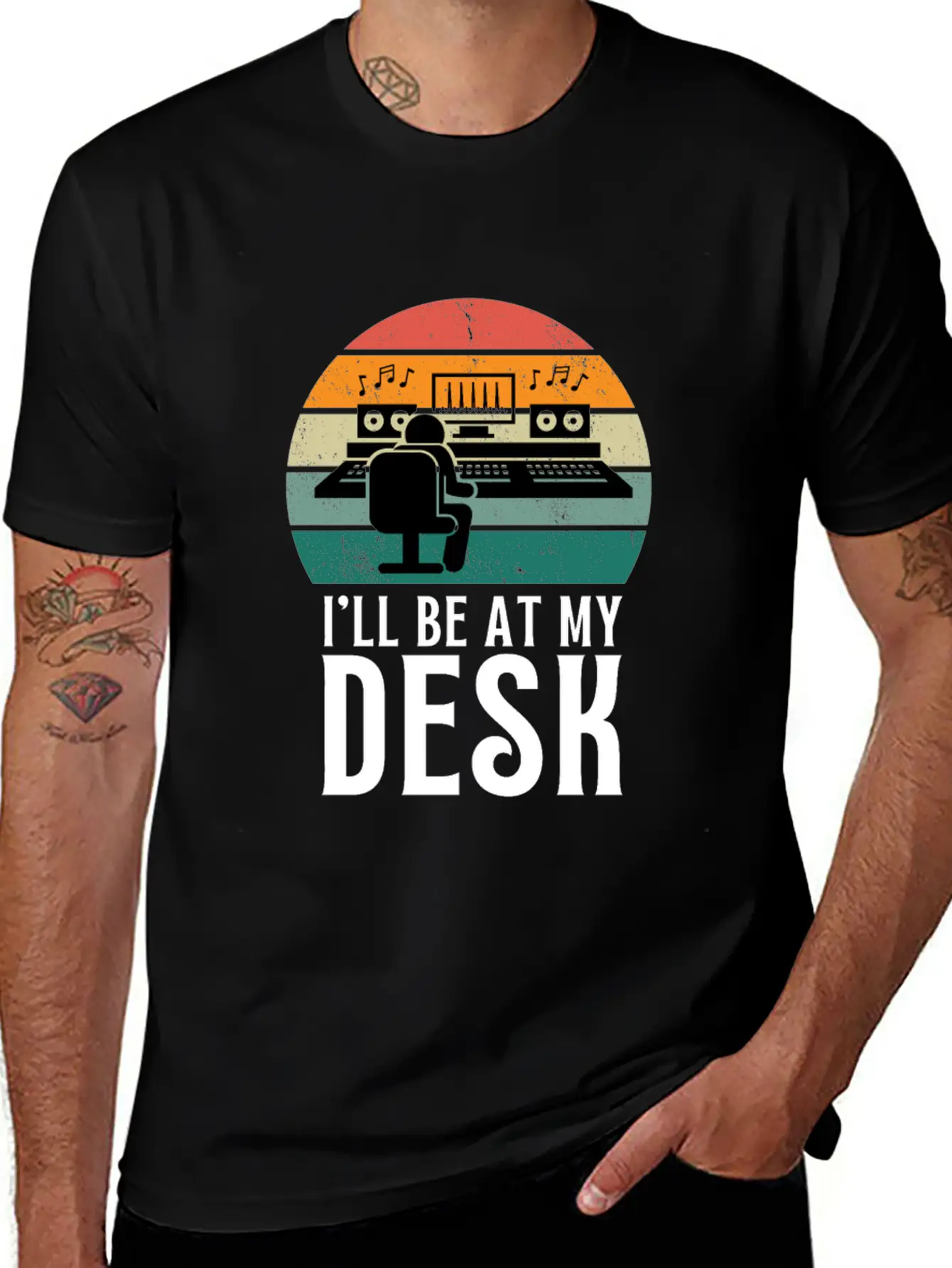 I'll Be At My Desk- Sound Engineer Recording Modern Fit Casual T-Shirt – Clean And Versatile Design