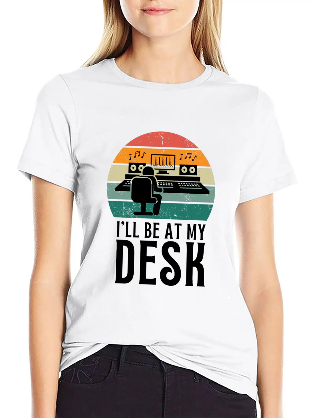 I'll Be At My Desk- Sound Engineer Recording Modern Fit Casual T-Shirt – Clean And Versatile Design