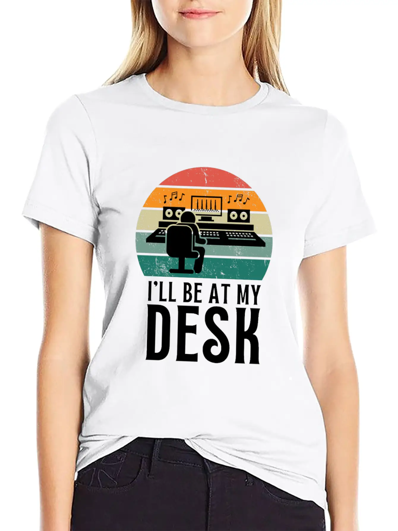 I'll Be At My Desk- Sound Engineer Recording Modern Fit Casual T-Shirt – Clean And Versatile Design