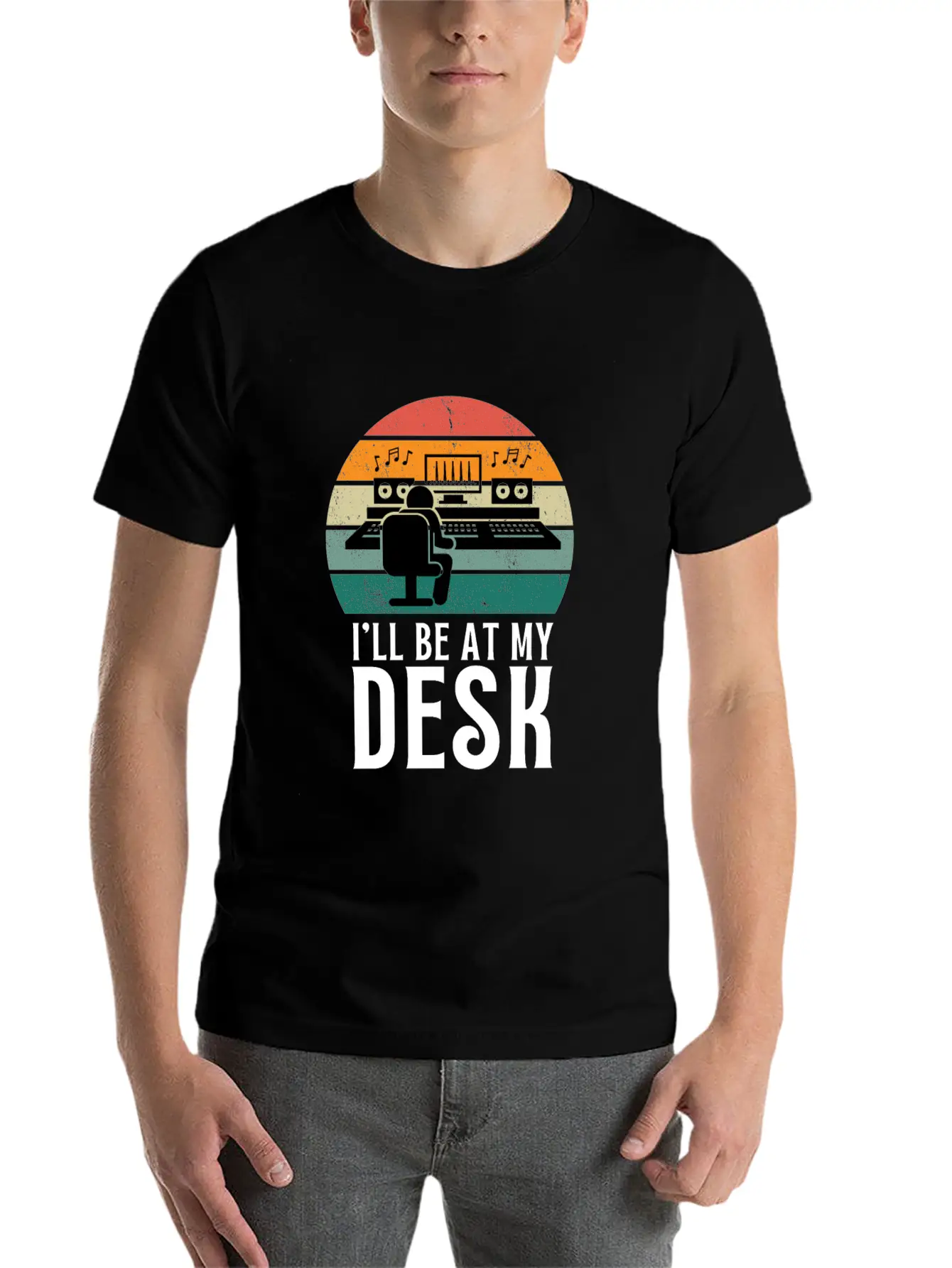 I'll Be At My Desk- Sound Engineer Recording Modern Fit Casual T-Shirt – Clean And Versatile Design