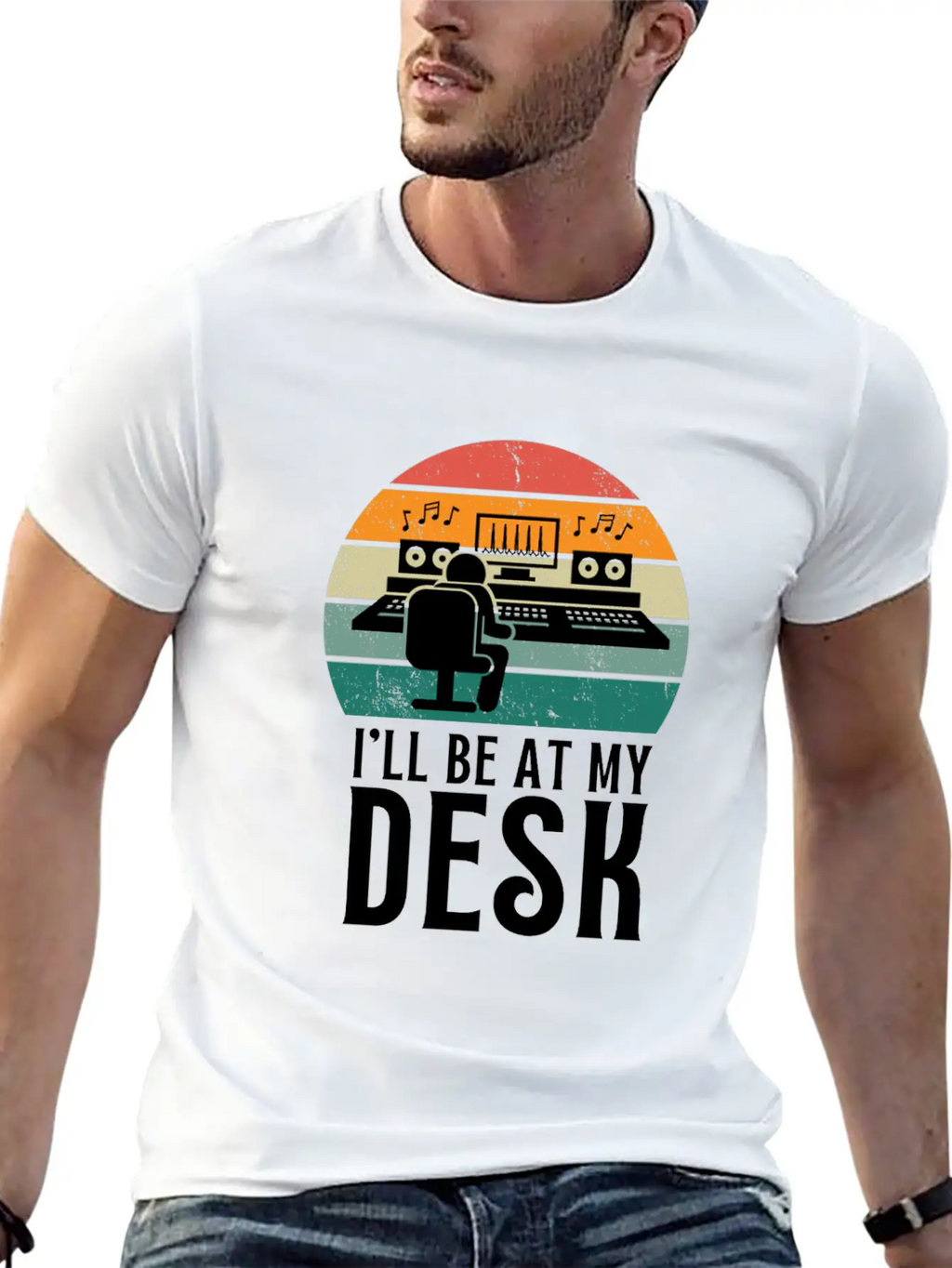 I'll Be At My Desk- Sound Engineer Recording Modern Fit Casual T-Shirt – Clean And Versatile Design