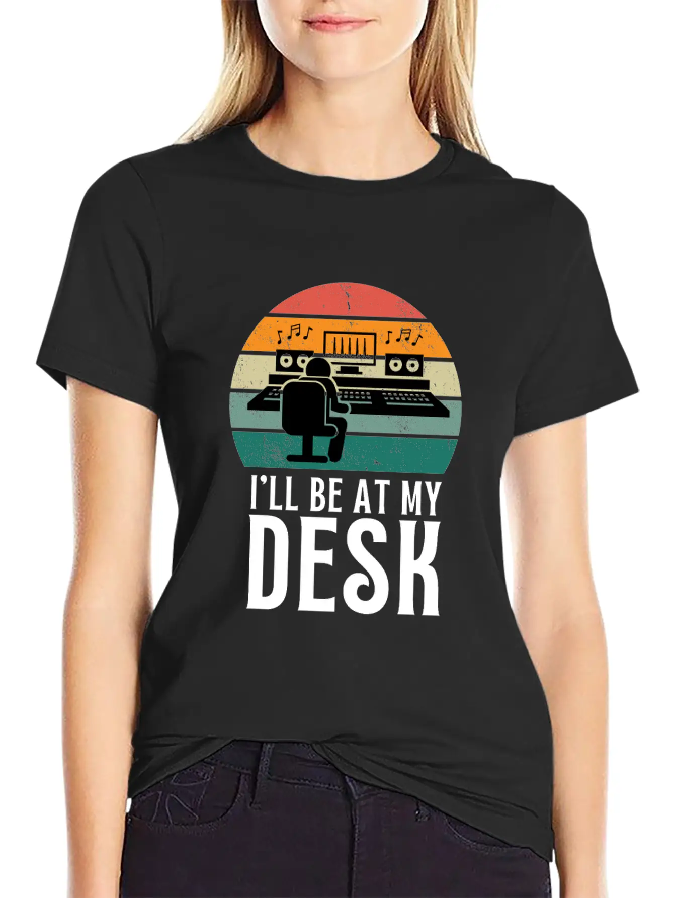 I'll Be At My Desk- Sound Engineer Recording Modern Fit Casual T-Shirt – Clean And Versatile Design