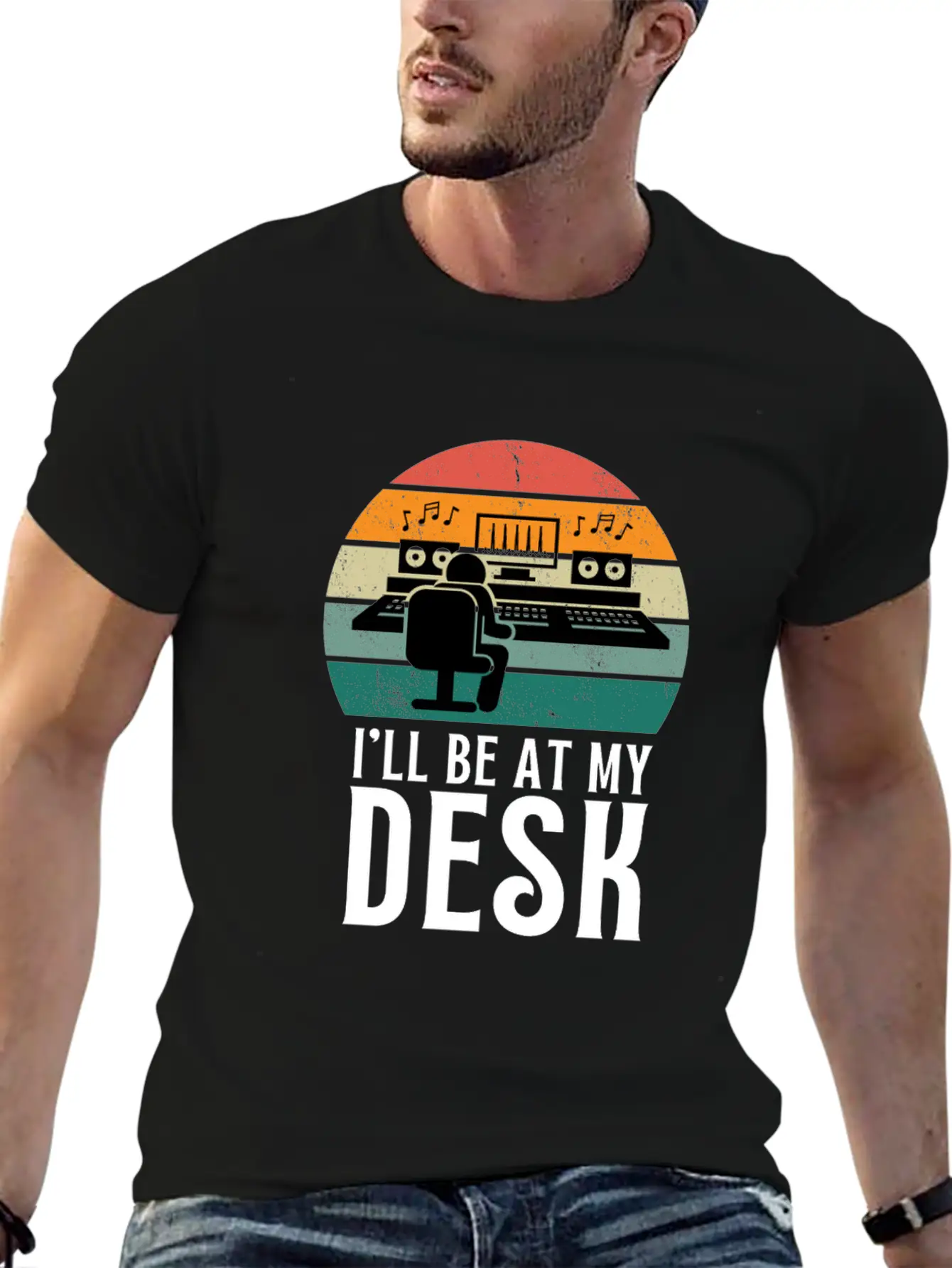 I'll Be At My Desk- Sound Engineer Recording Modern Fit Casual T-Shirt – Clean And Versatile Design