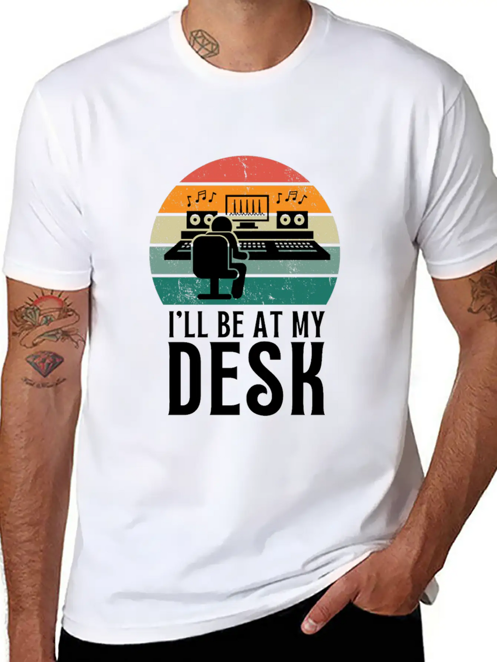 I'll Be At My Desk- Sound Engineer Recording Modern Fit Casual T-Shirt – Clean And Versatile Design