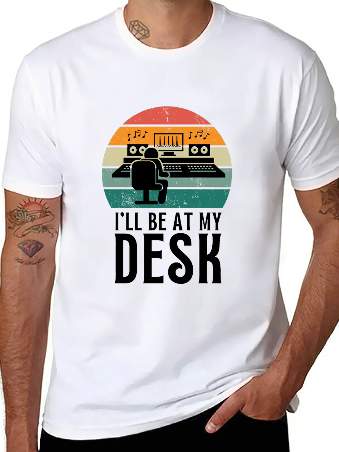 I'll Be At My Desk- Sound Engineer Recording Modern Fit Casual T-Shirt – Clean And Versatile Design