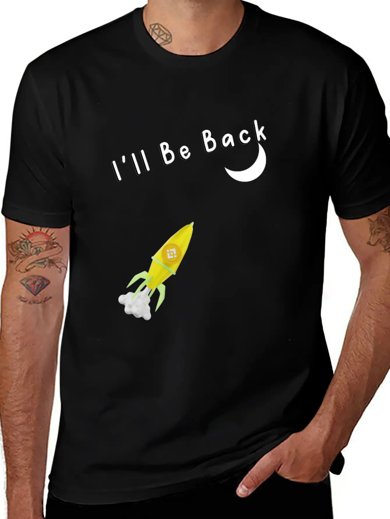 I'll Be Back To The Moon Rocket Spaceship Crypto C Classic Cotton Tee – Unisex Comfort For Any Season