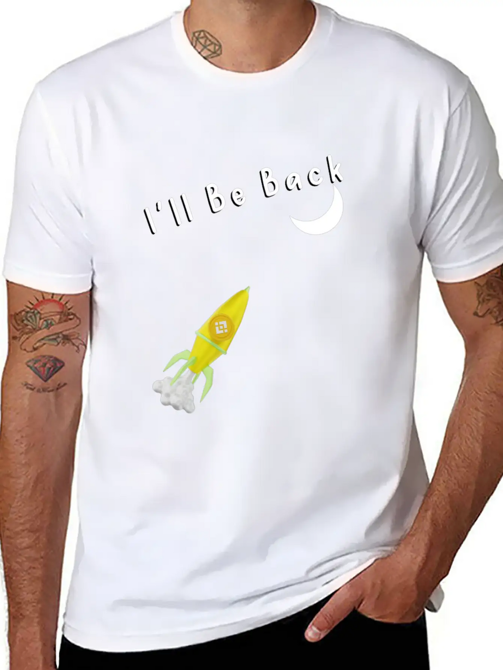 I'll Be Back To The Moon Rocket Spaceship Crypto C Classic Cotton Tee – Unisex Comfort For Any Season