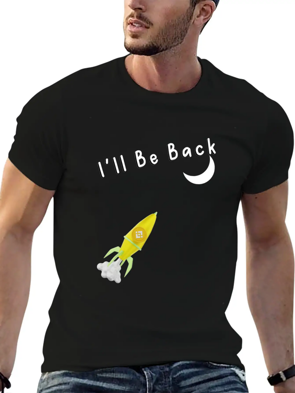 I'll Be Back To The Moon Rocket Spaceship Crypto C Classic Cotton Tee – Unisex Comfort For Any Season