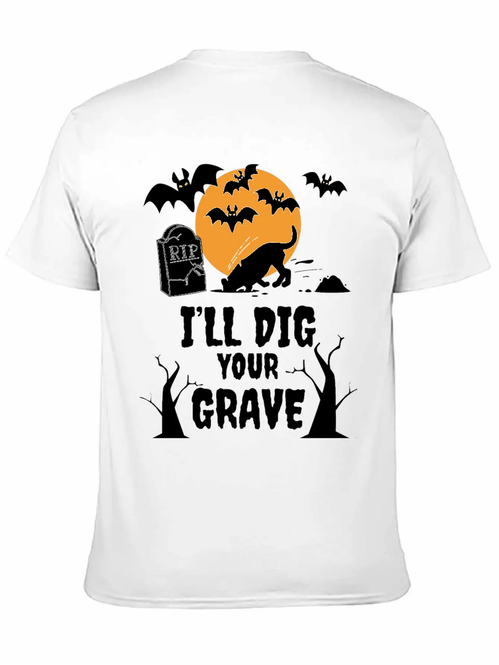 I´ll Dig Your Grave Halloween Dog Unisex Casual T-Shirt – Clean Design For Daily Comfort