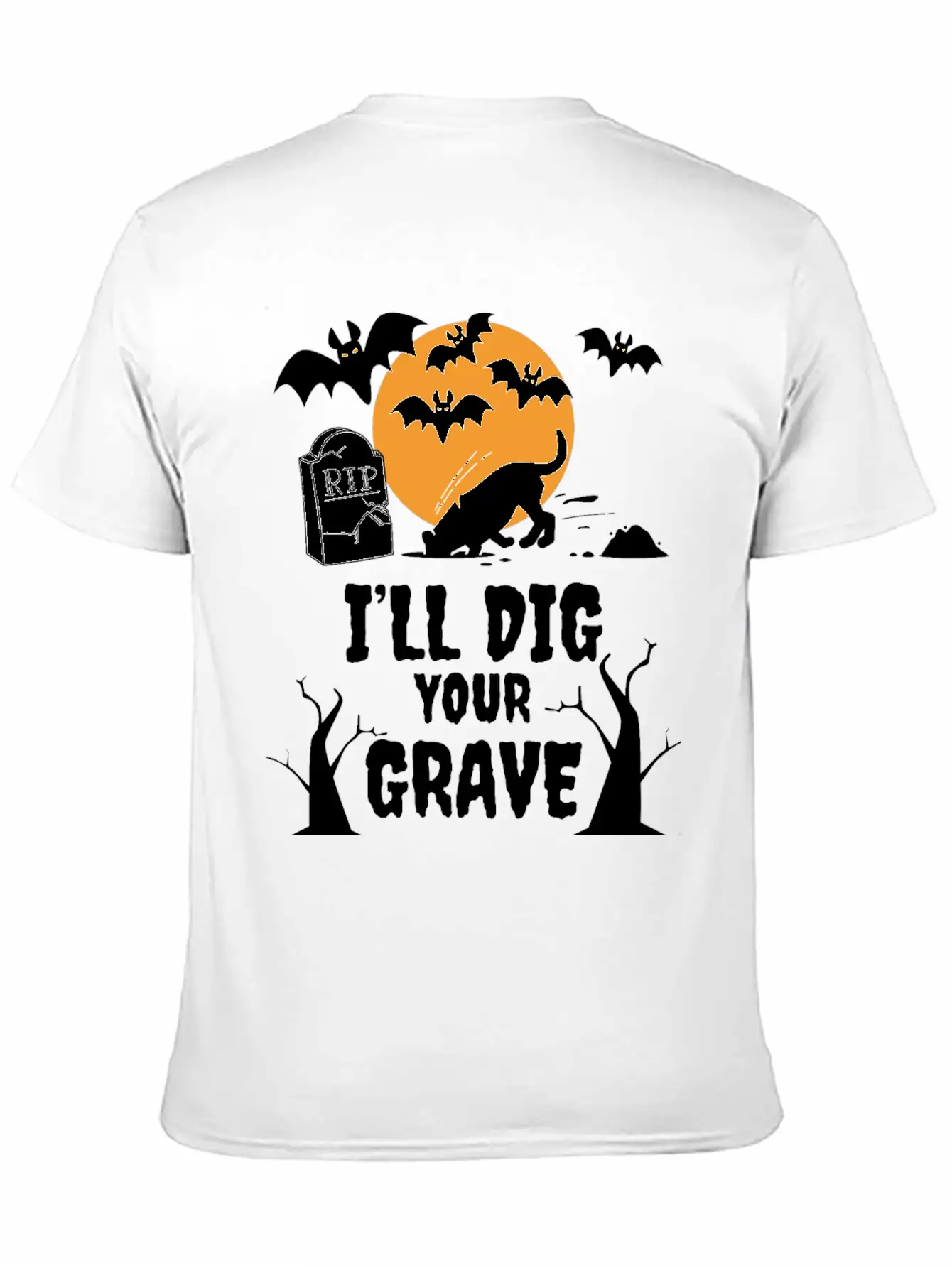 I´ll Dig Your Grave Halloween Dog Unisex Casual T-Shirt – Clean Design For Daily Comfort