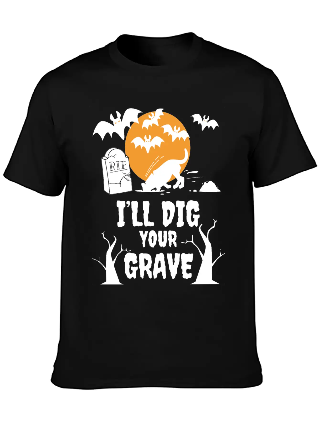 I´ll Dig Your Grave Halloween Dog Unisex Casual T-Shirt – Clean Design For Daily Comfort