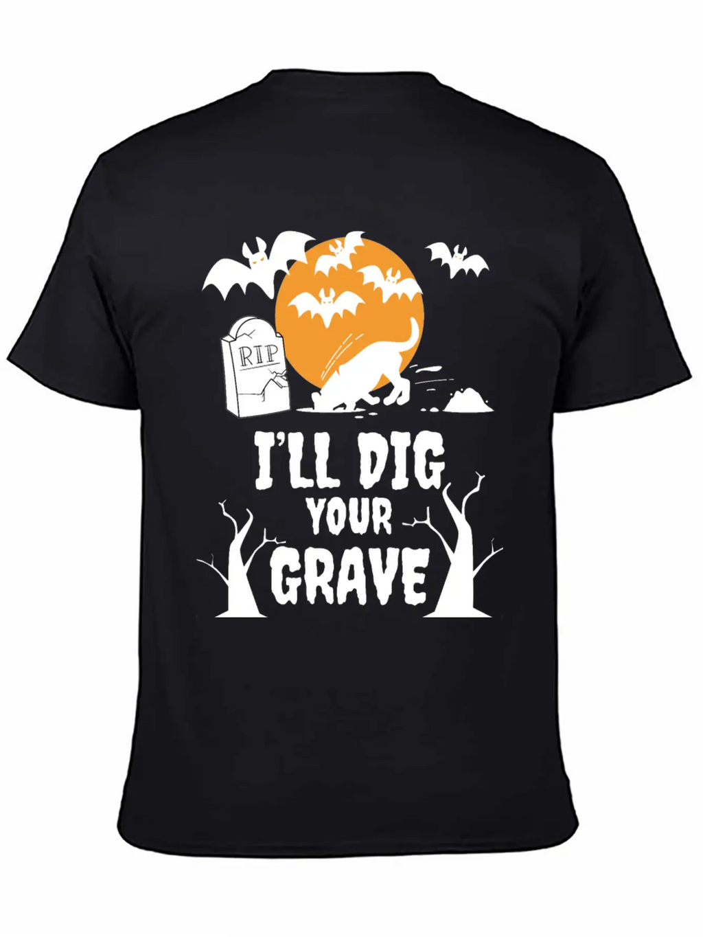 I´ll Dig Your Grave Halloween Dog Unisex Casual T-Shirt – Clean Design For Daily Comfort