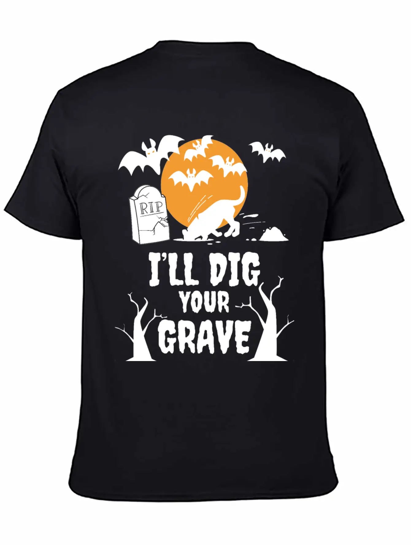 I´ll Dig Your Grave Halloween Dog Unisex Casual T-Shirt – Clean Design For Daily Comfort