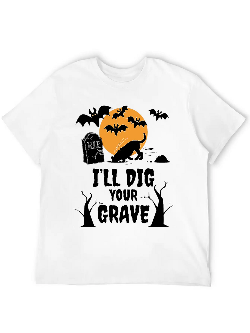 I´ll Dig Your Grave Halloween Dog Unisex Casual T-Shirt – Clean Design For Daily Comfort