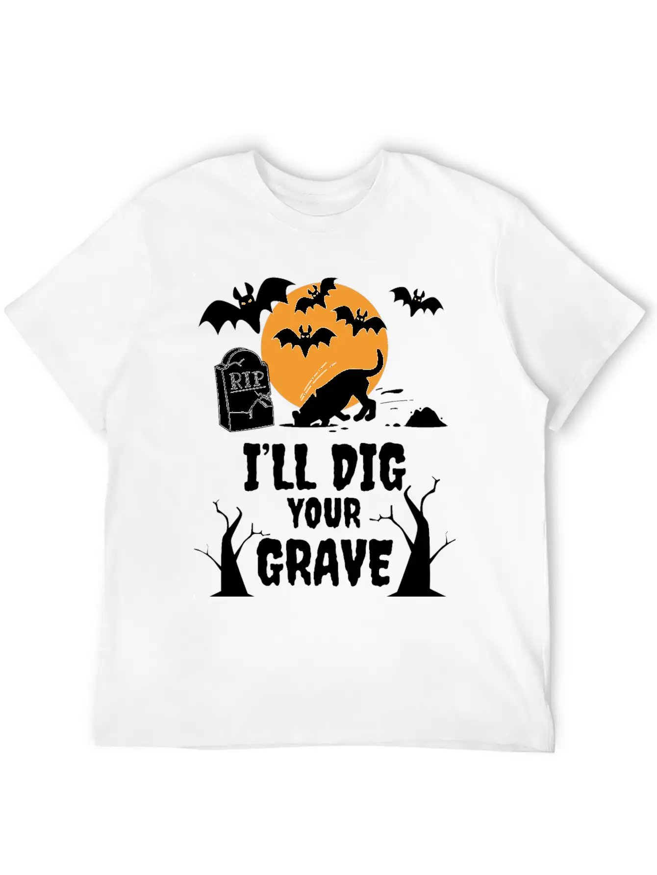 I´ll Dig Your Grave Halloween Dog Unisex Casual T-Shirt – Clean Design For Daily Comfort