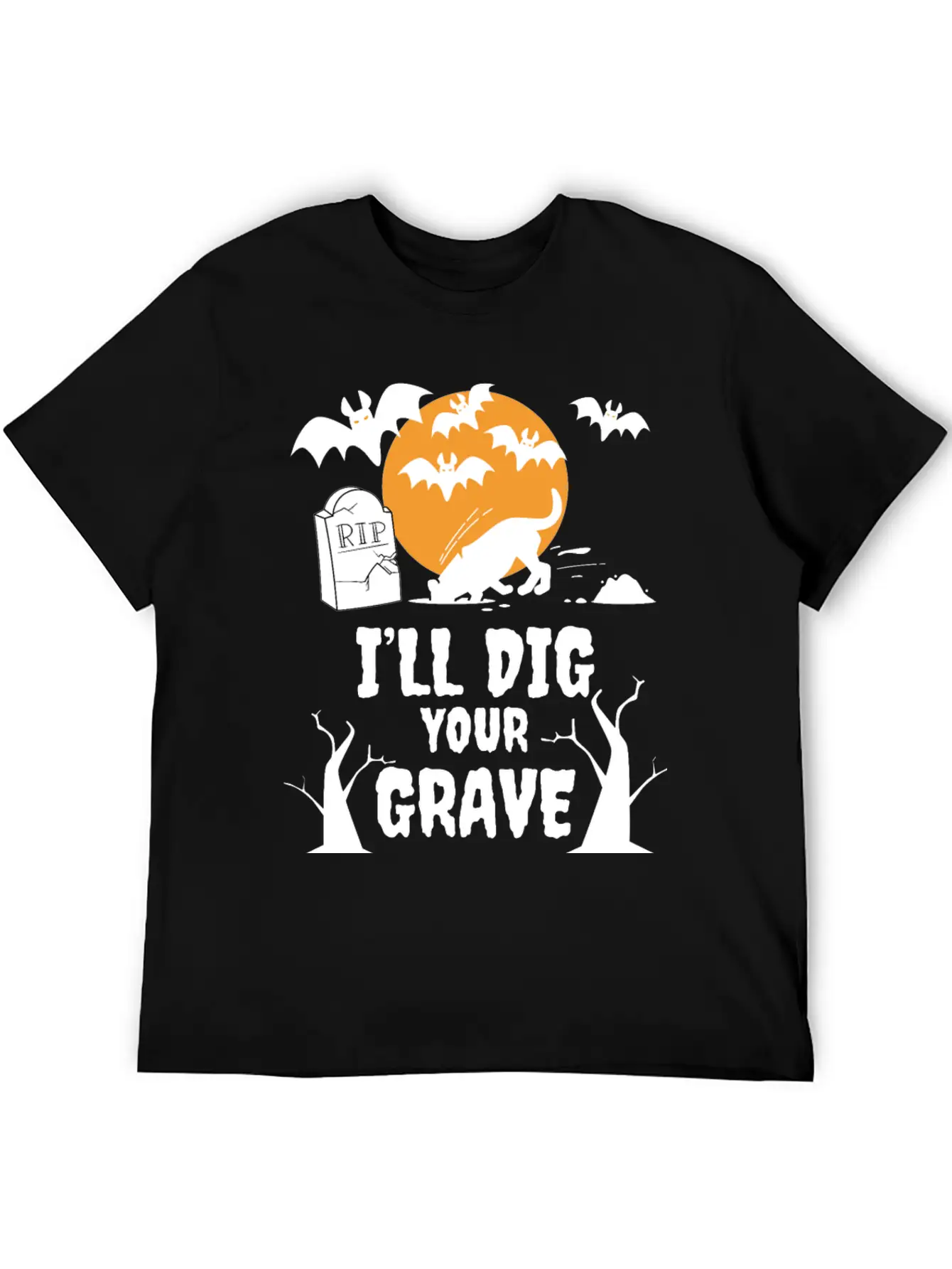 I´ll Dig Your Grave Halloween Dog Unisex Casual T-Shirt – Clean Design For Daily Comfort