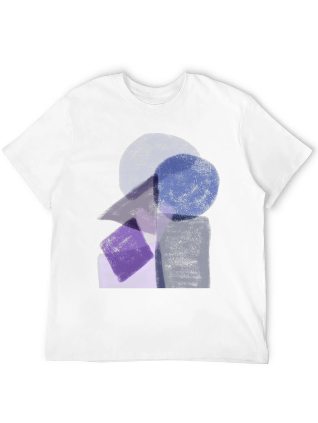 Abstract Geometric Print Black Crew Neck T-Shirt
