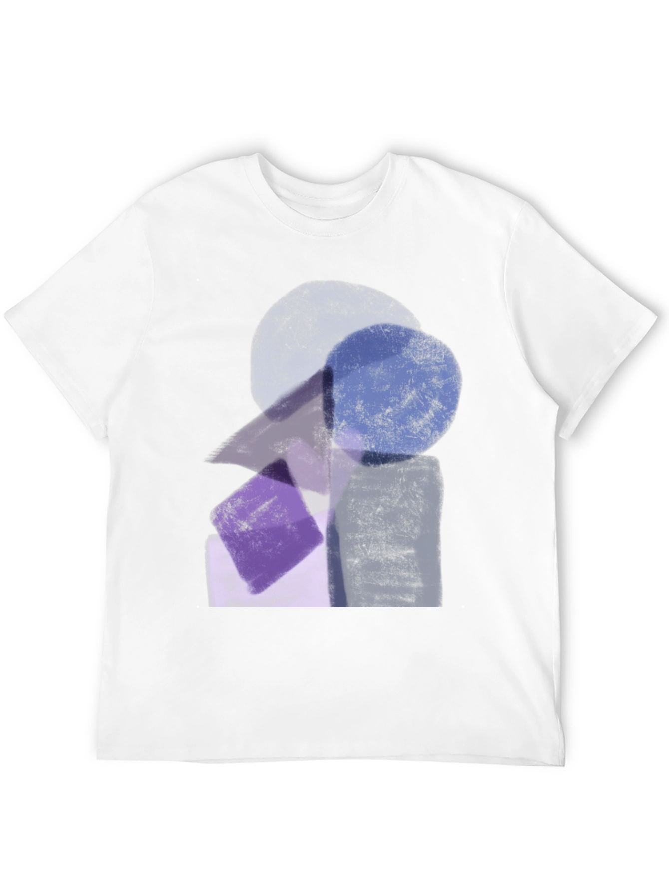 Abstract Geometric Print Black Crew Neck T-Shirt