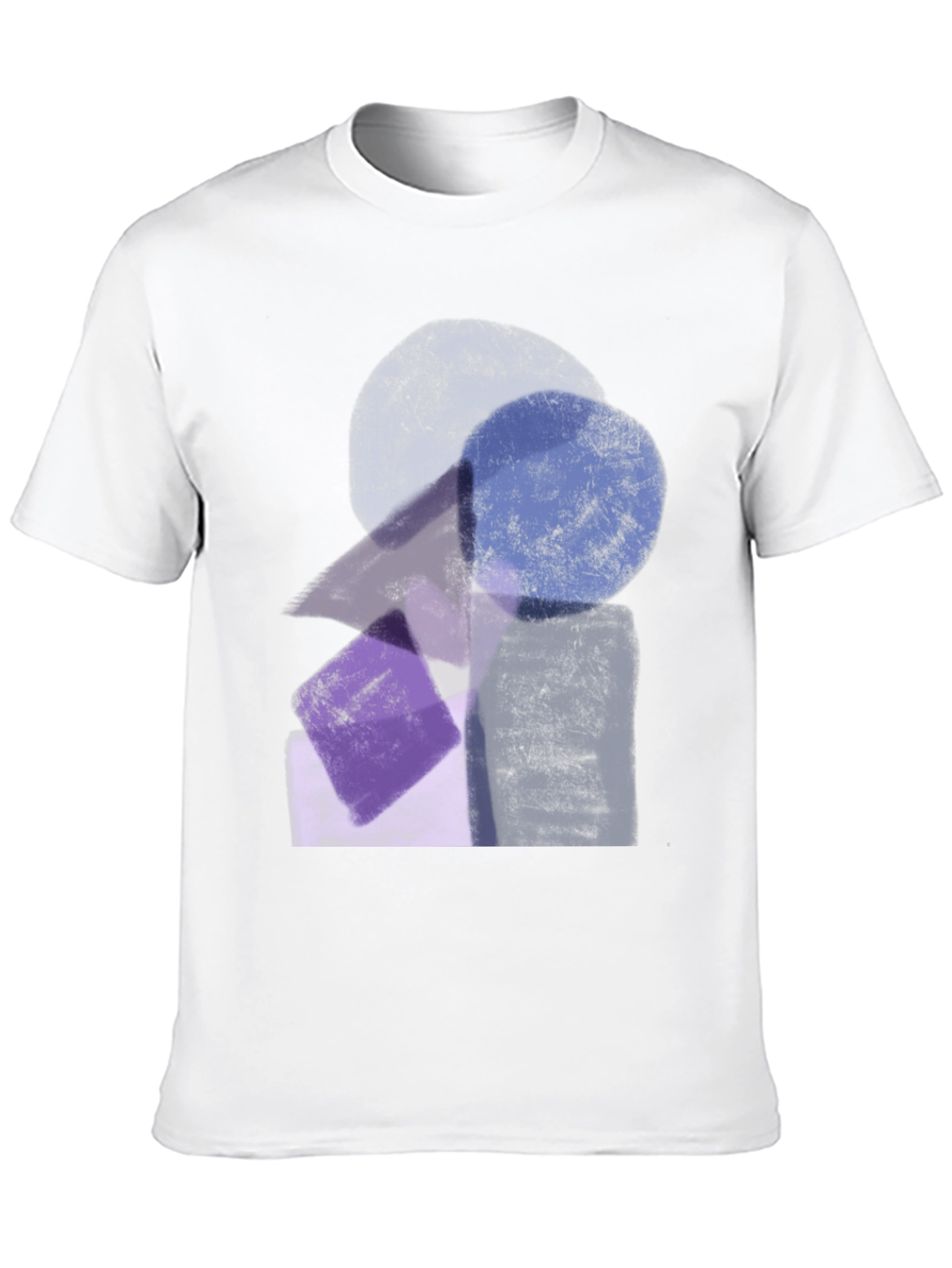 Abstract Geometric Print Black Crew Neck T-Shirt