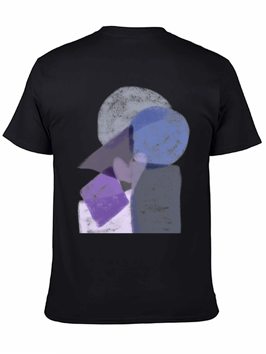 Abstract Geometric Print Black Crew Neck T-Shirt