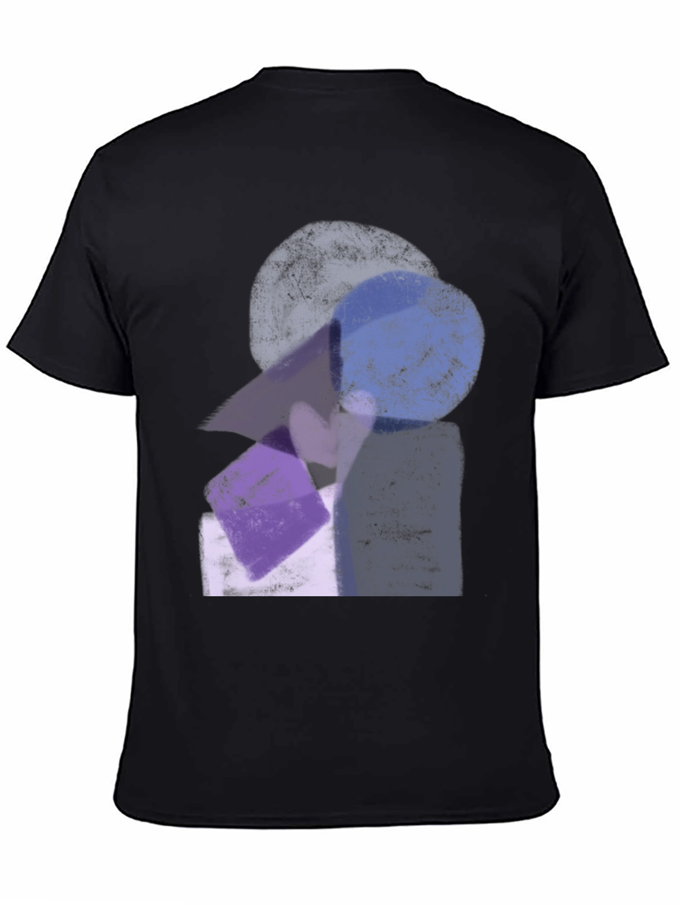 Abstract Geometric Print Black Crew Neck T-Shirt