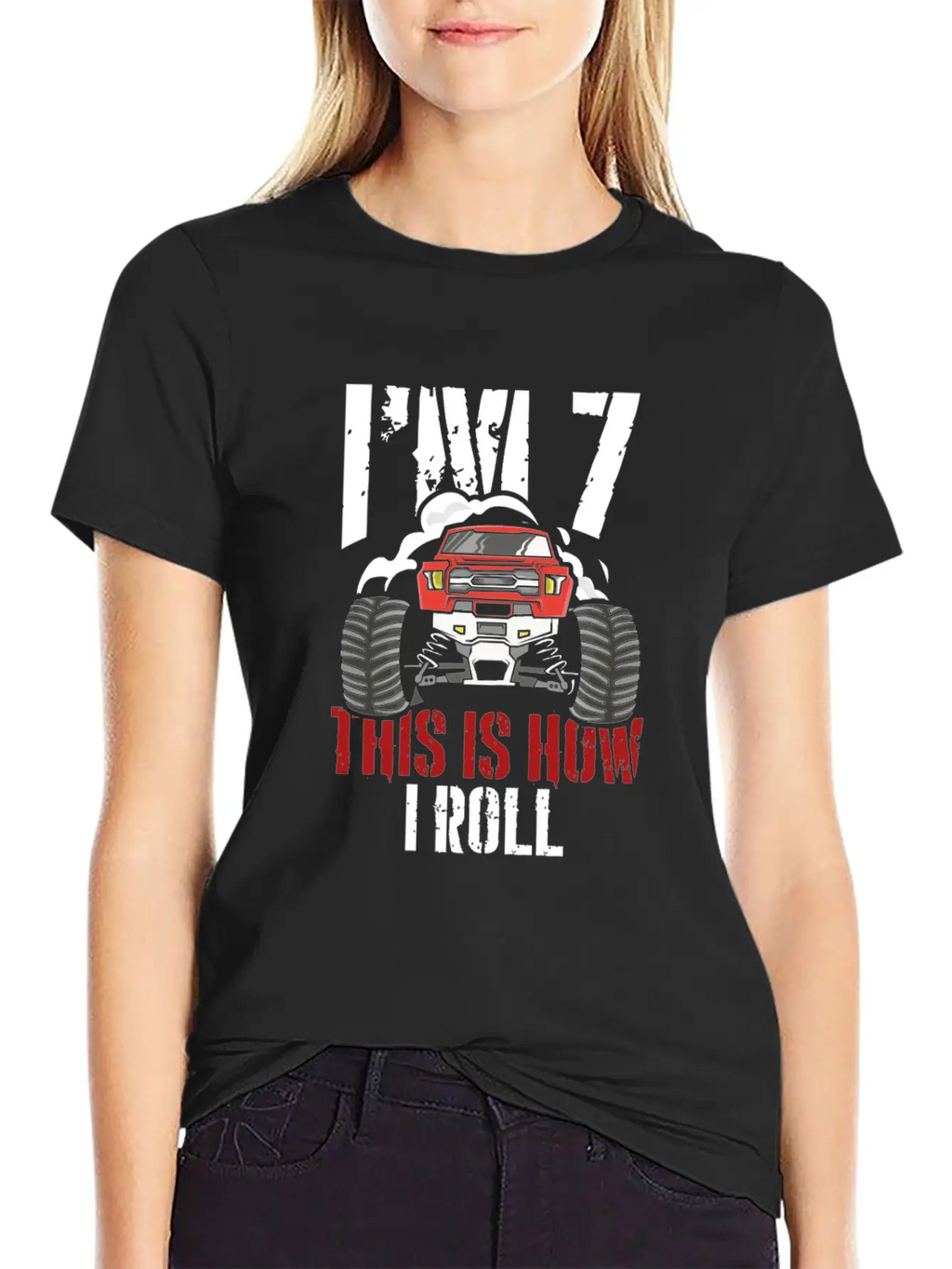 I'm 7 This Is How I Roll 7 Year Old Truck Racer Stylish Everyday T-Shirt – Unisex Basic Cotton Tee
