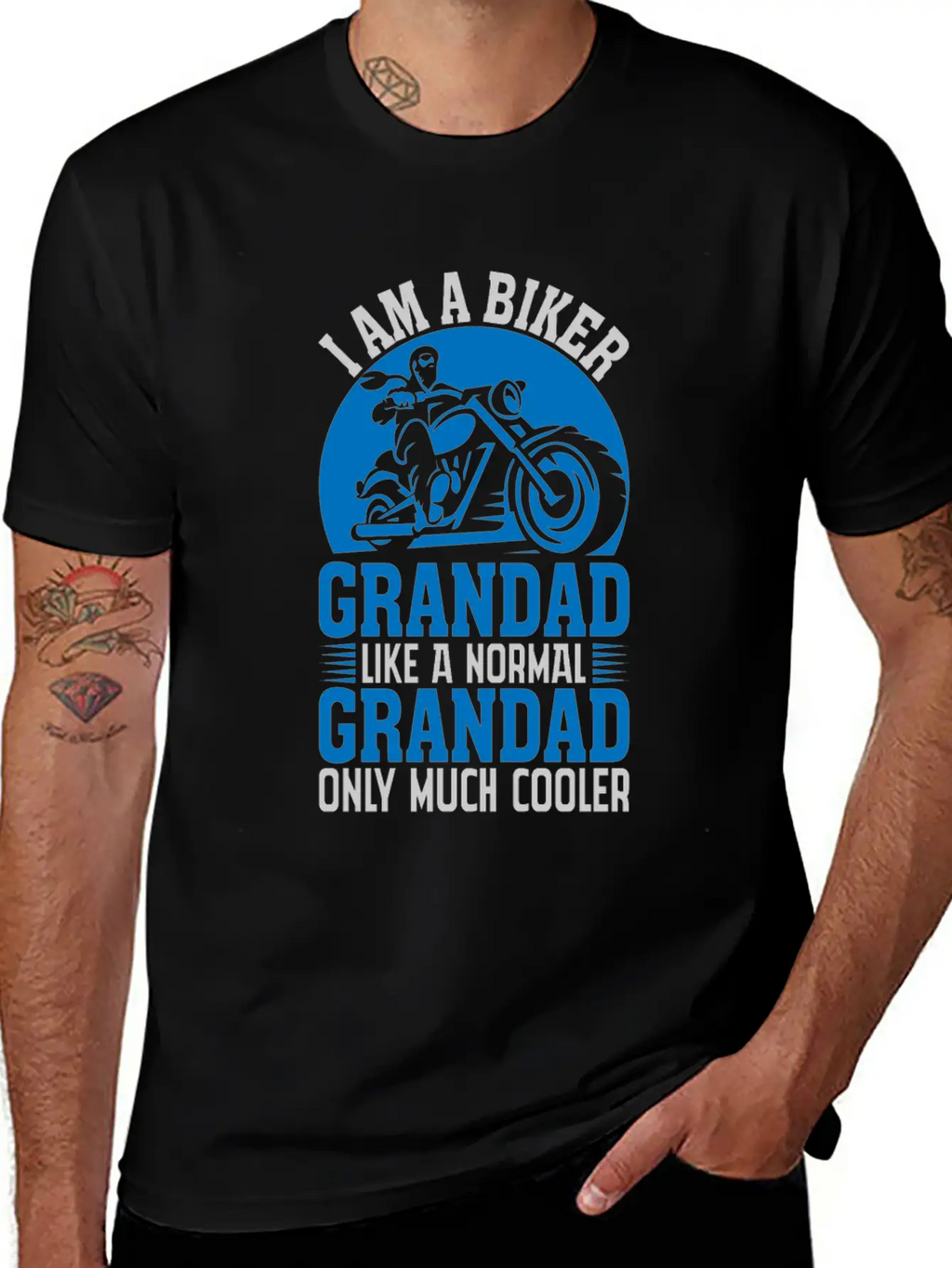 I'M A BIKER GRANDAD LIKE A NORMAL GRANDAD Classic Cotton Tee – Unisex Comfort For Any Season